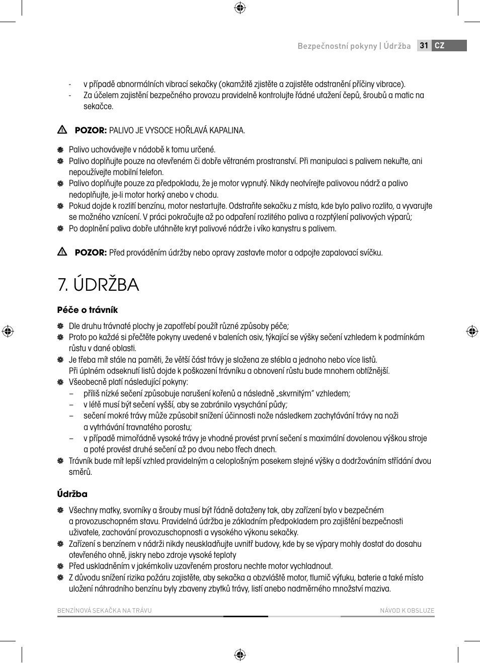 Údržba | Fieldmann FZR 4010-B User Manual | Page 31 / 88