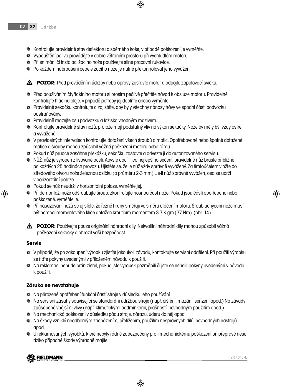Fieldmann FZR 4010-B User Manual | Page 32 / 88