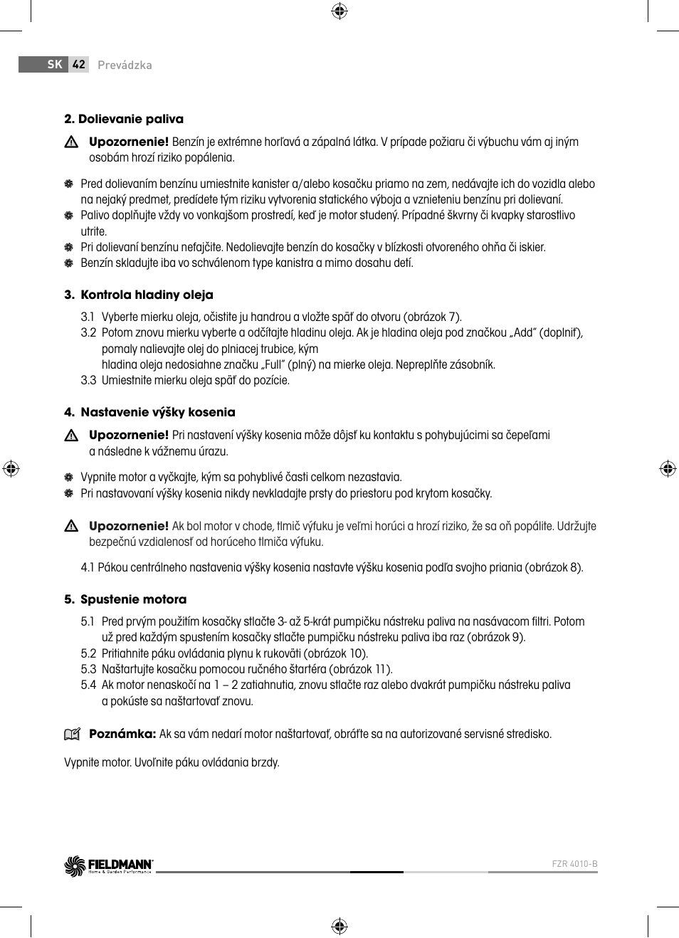 Fieldmann FZR 4010-B User Manual | Page 42 / 88