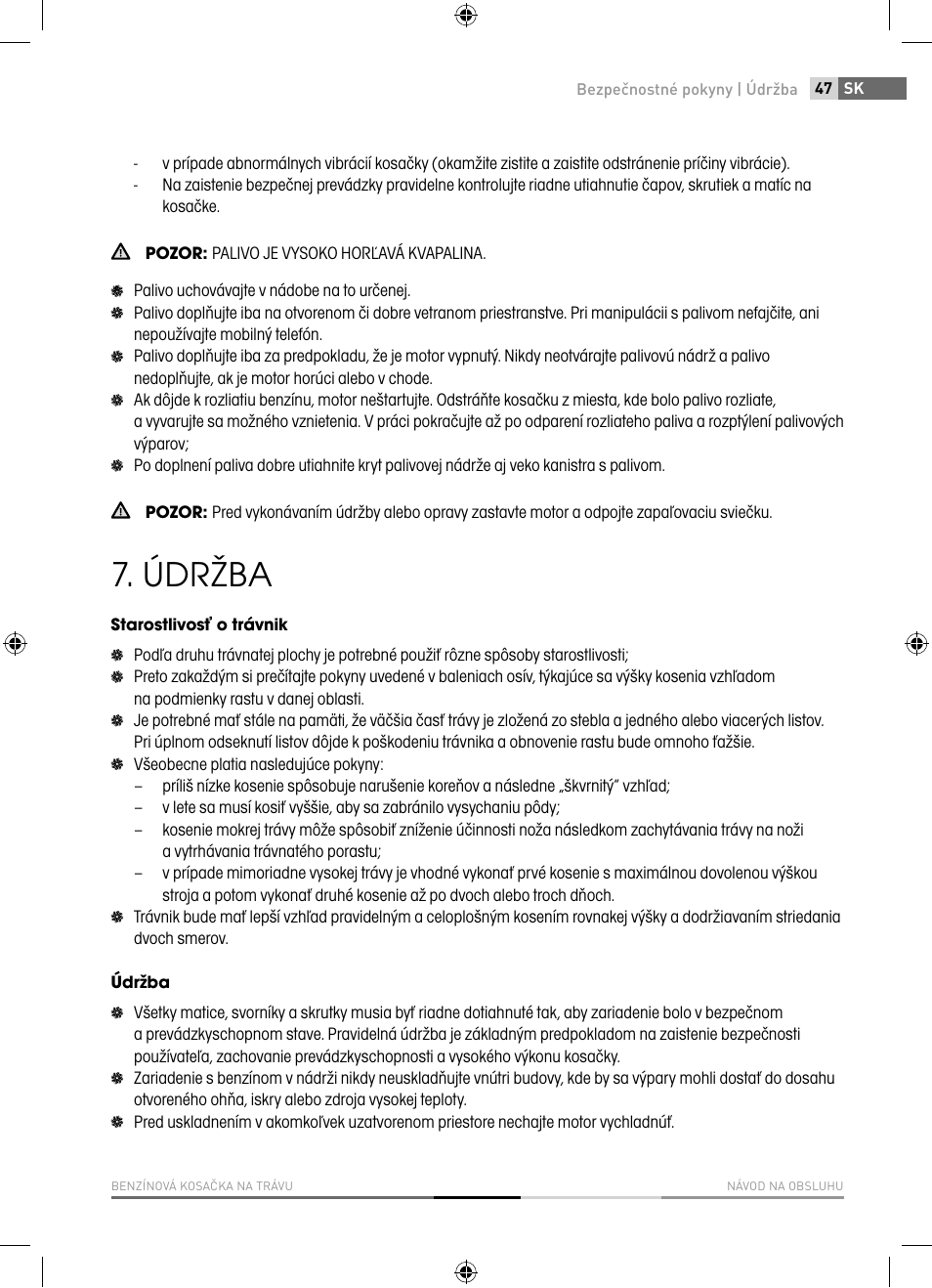 Údržba | Fieldmann FZR 4010-B User Manual | Page 47 / 88