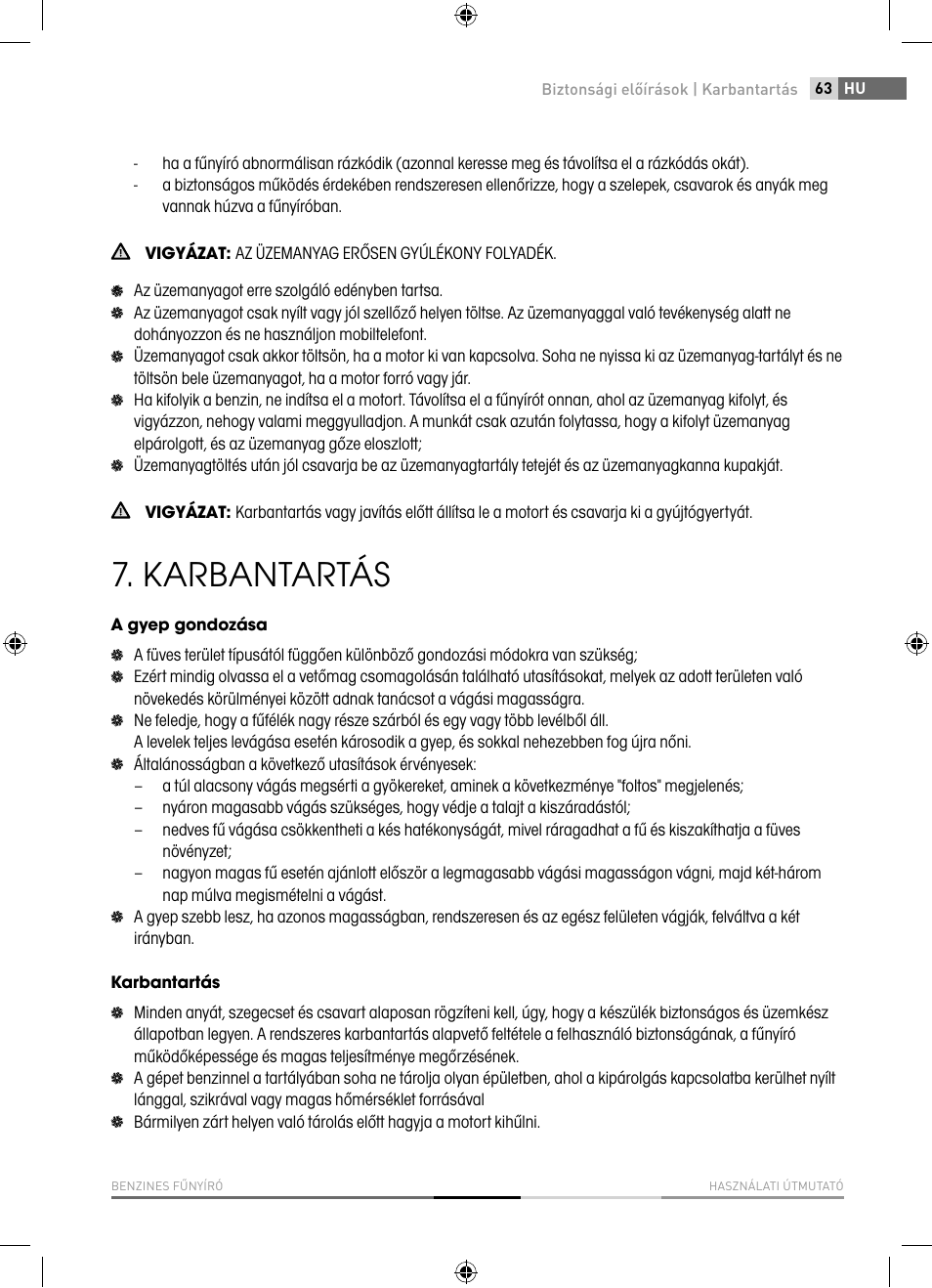 Karbantartás | Fieldmann FZR 4010-B User Manual | Page 63 / 88