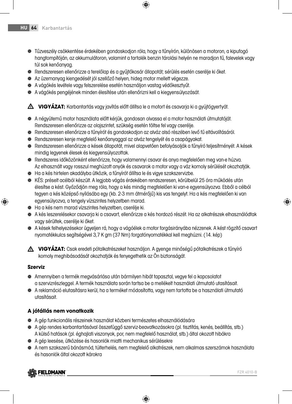 Fieldmann FZR 4010-B User Manual | Page 64 / 88