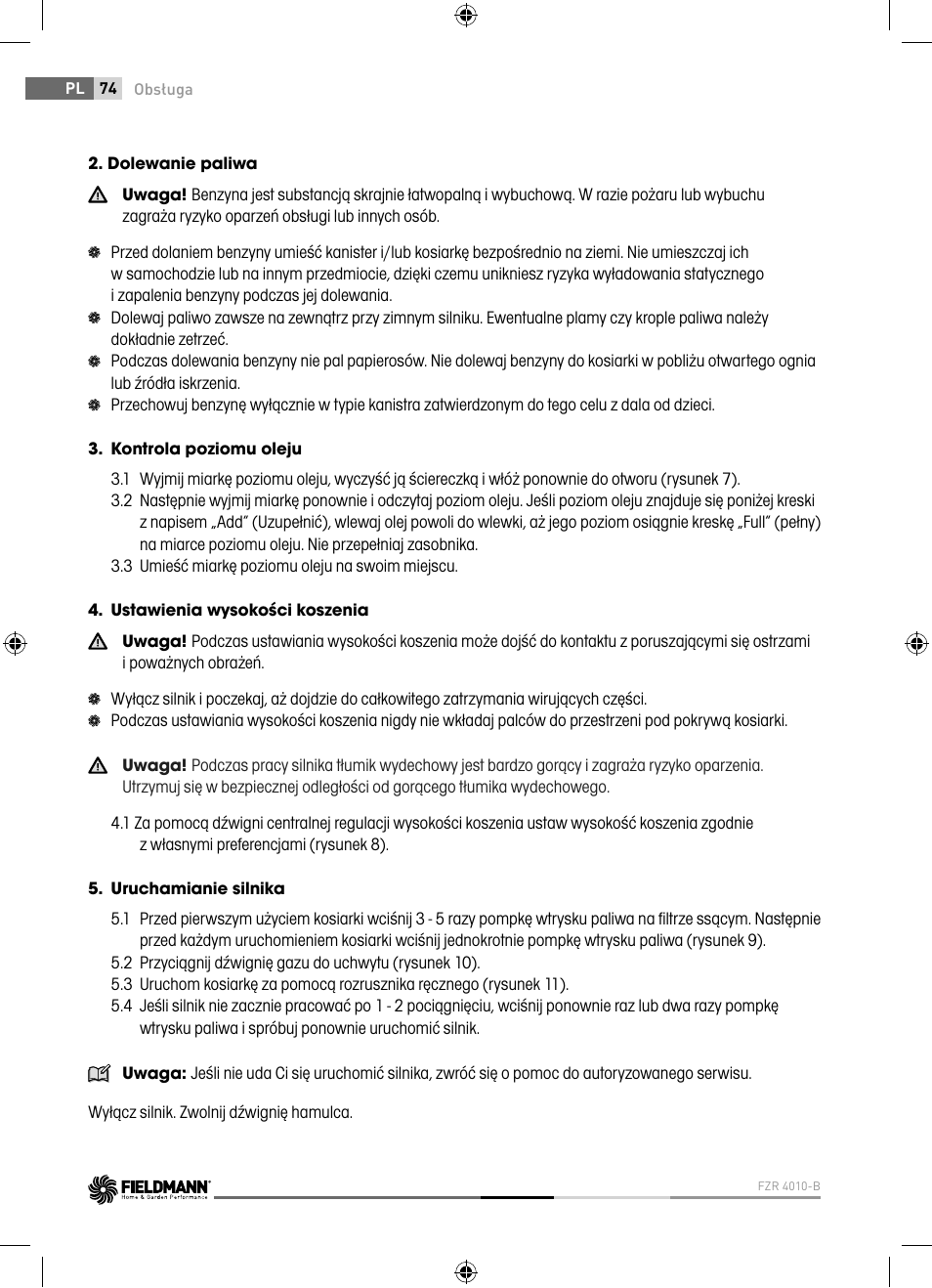 Fieldmann FZR 4010-B User Manual | Page 74 / 88