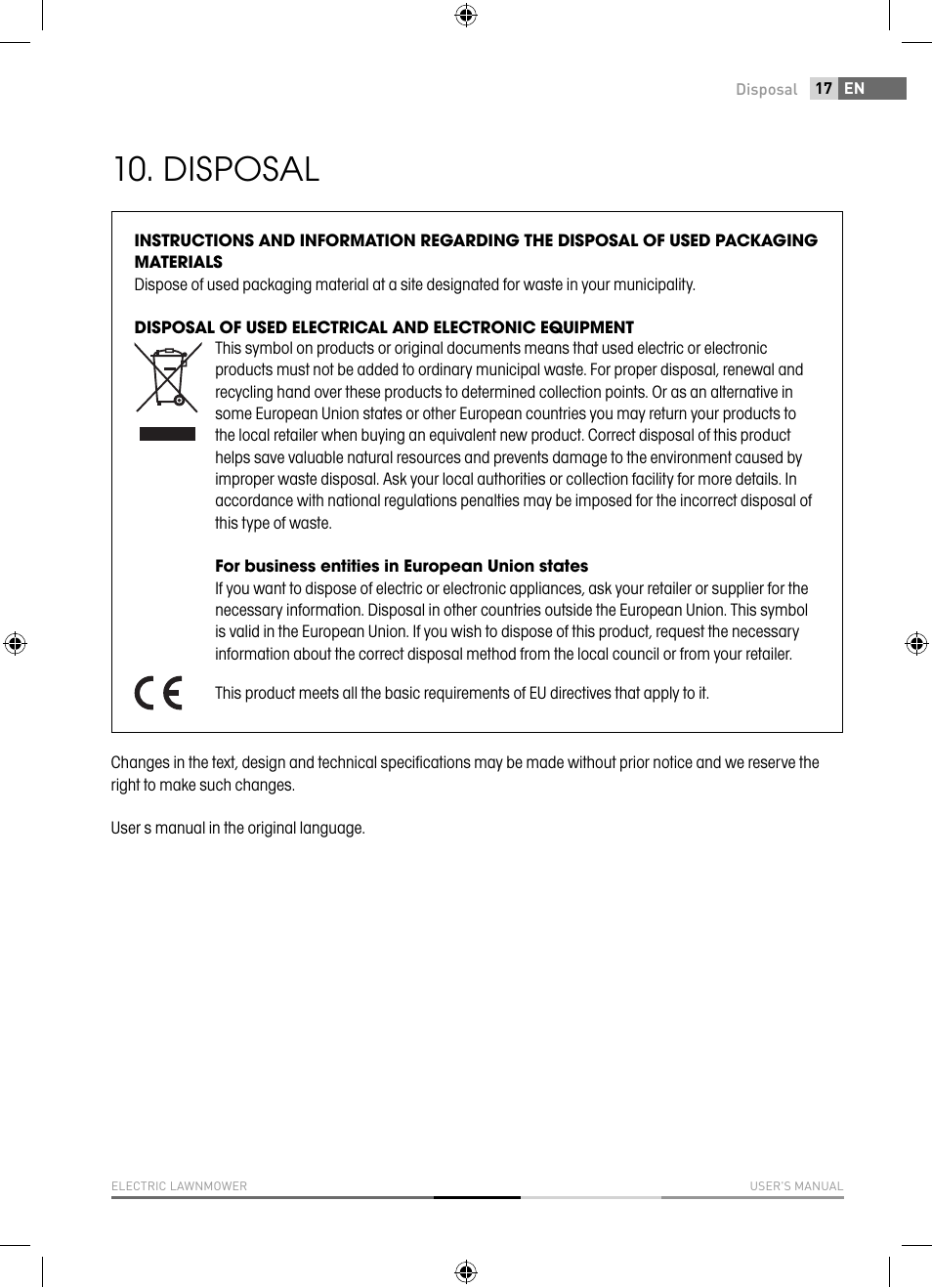 Disposal | Fieldmann FZR 2040-E User Manual | Page 17 / 76