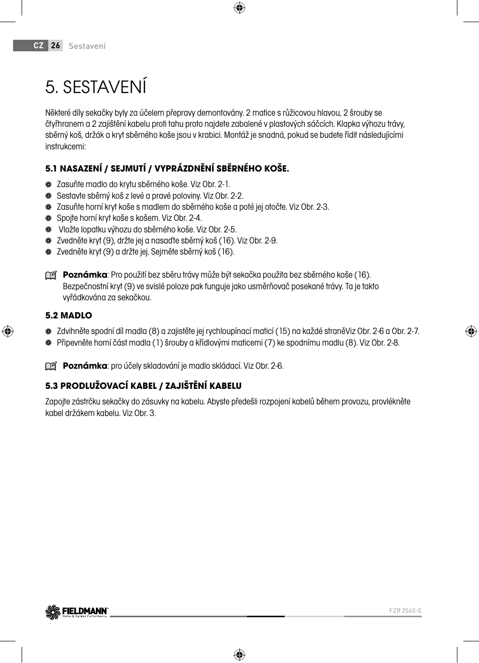 Sestavení | Fieldmann FZR 2040-E User Manual | Page 26 / 76