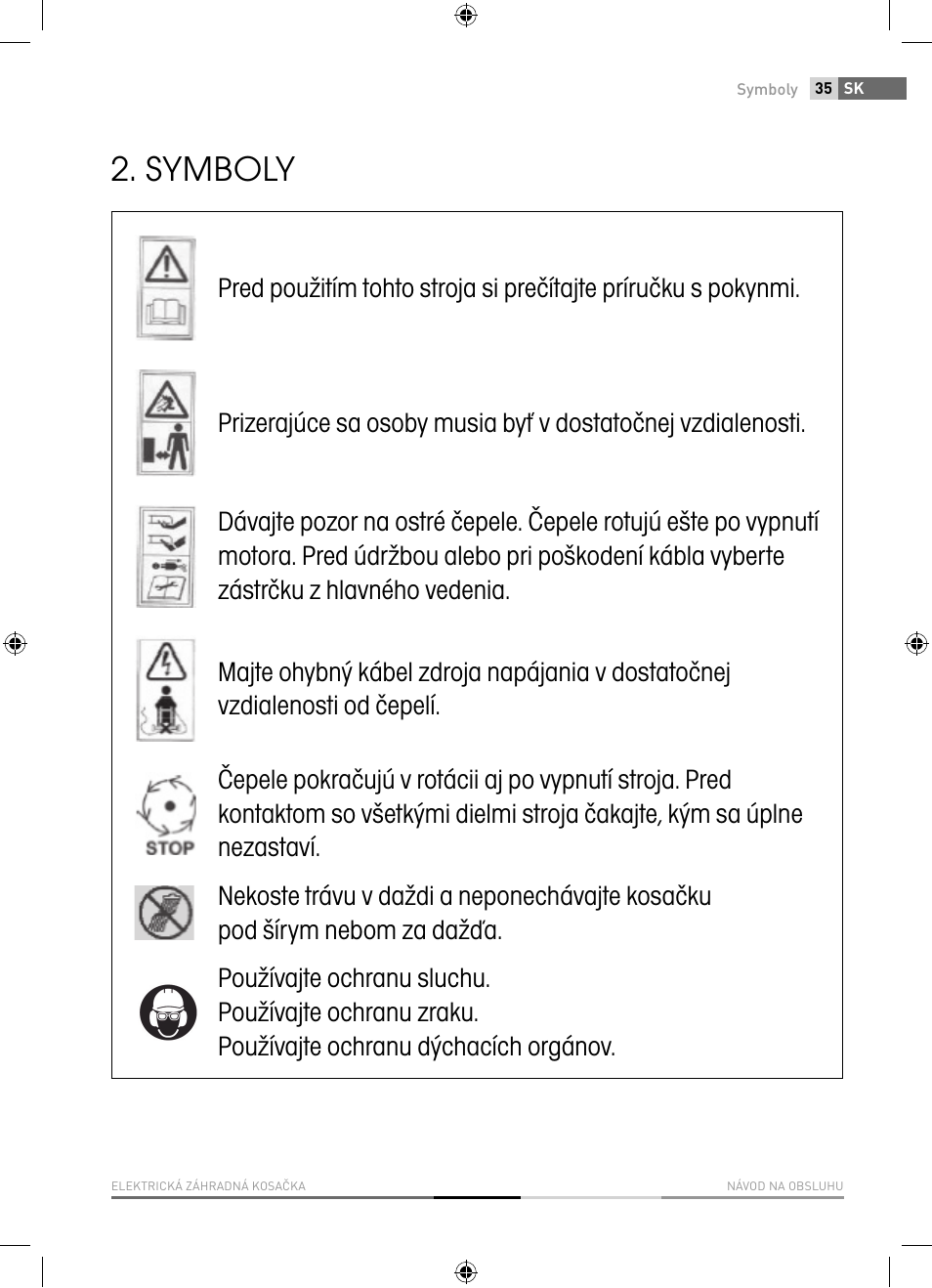 Symboly | Fieldmann FZR 2040-E User Manual | Page 35 / 76