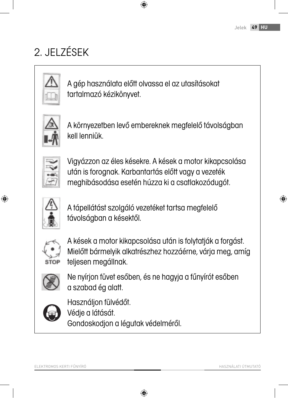 Jelzések | Fieldmann FZR 2040-E User Manual | Page 49 / 76