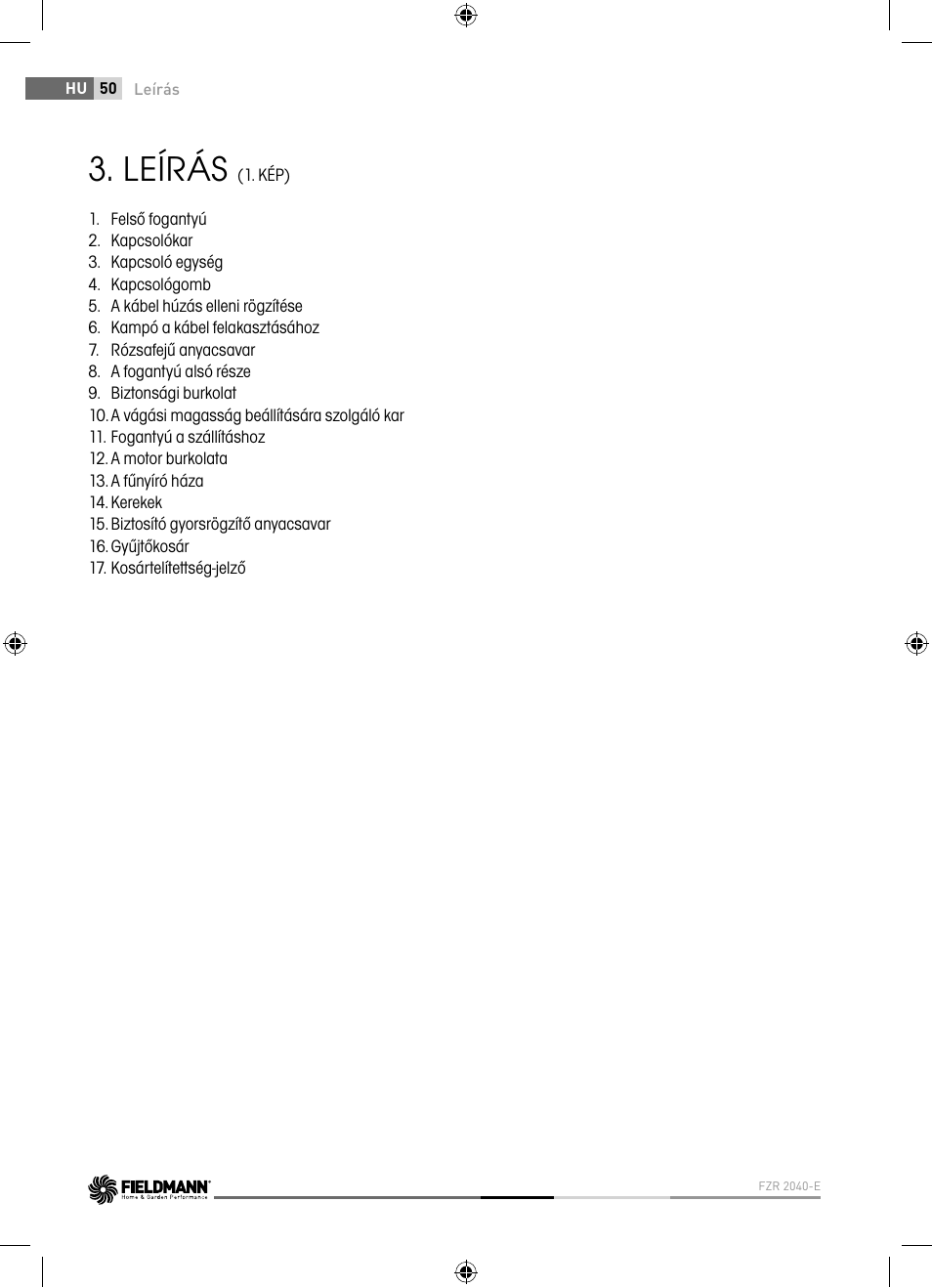 Leírás | Fieldmann FZR 2040-E User Manual | Page 50 / 76