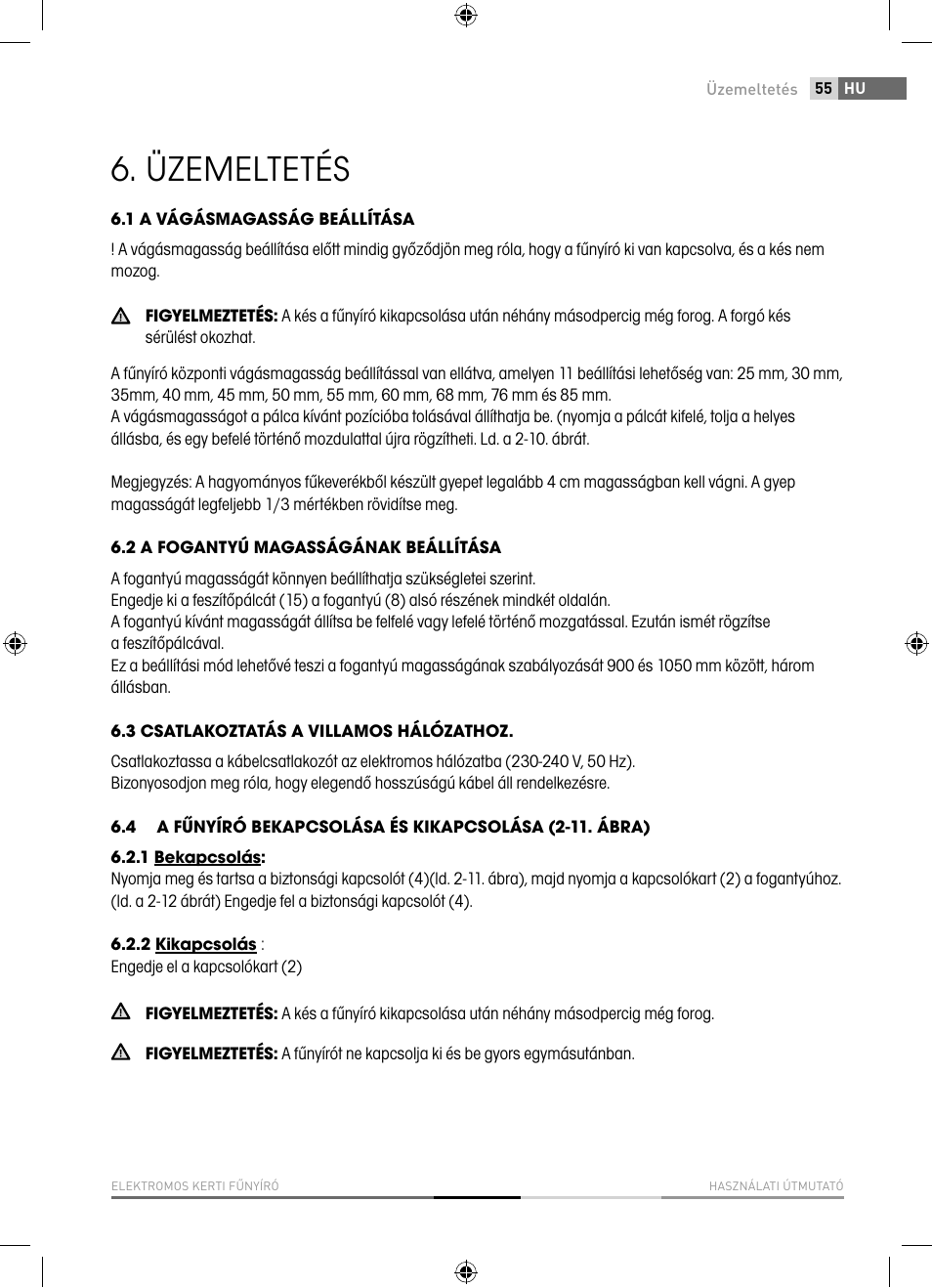 Üzemeltetés | Fieldmann FZR 2040-E User Manual | Page 55 / 76