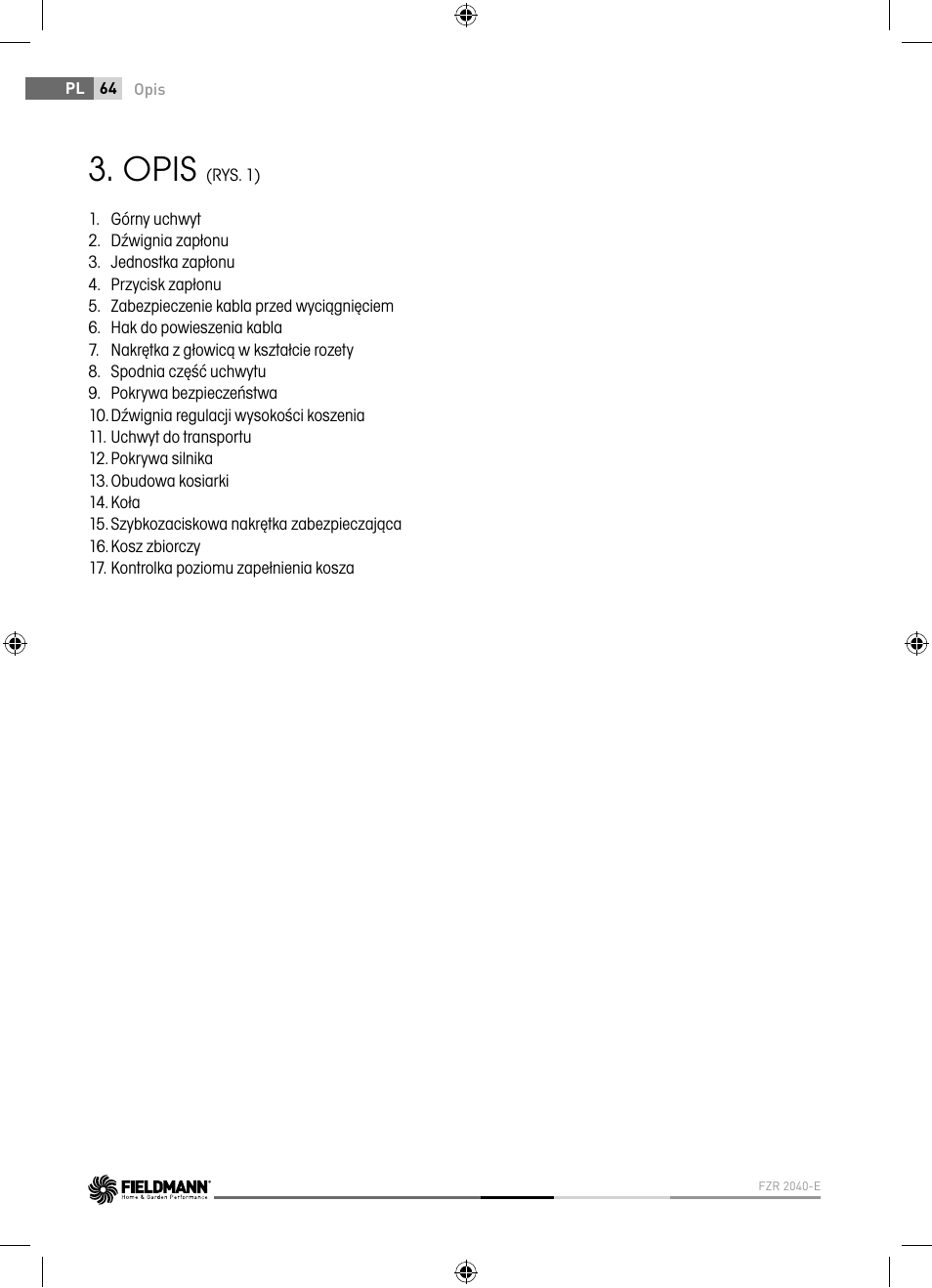 Opis | Fieldmann FZR 2040-E User Manual | Page 64 / 76