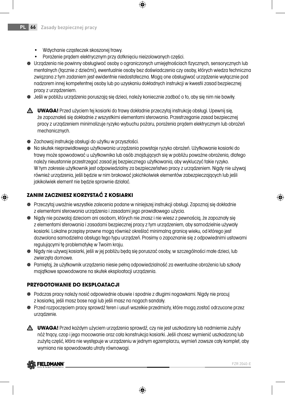 Fieldmann FZR 2040-E User Manual | Page 66 / 76