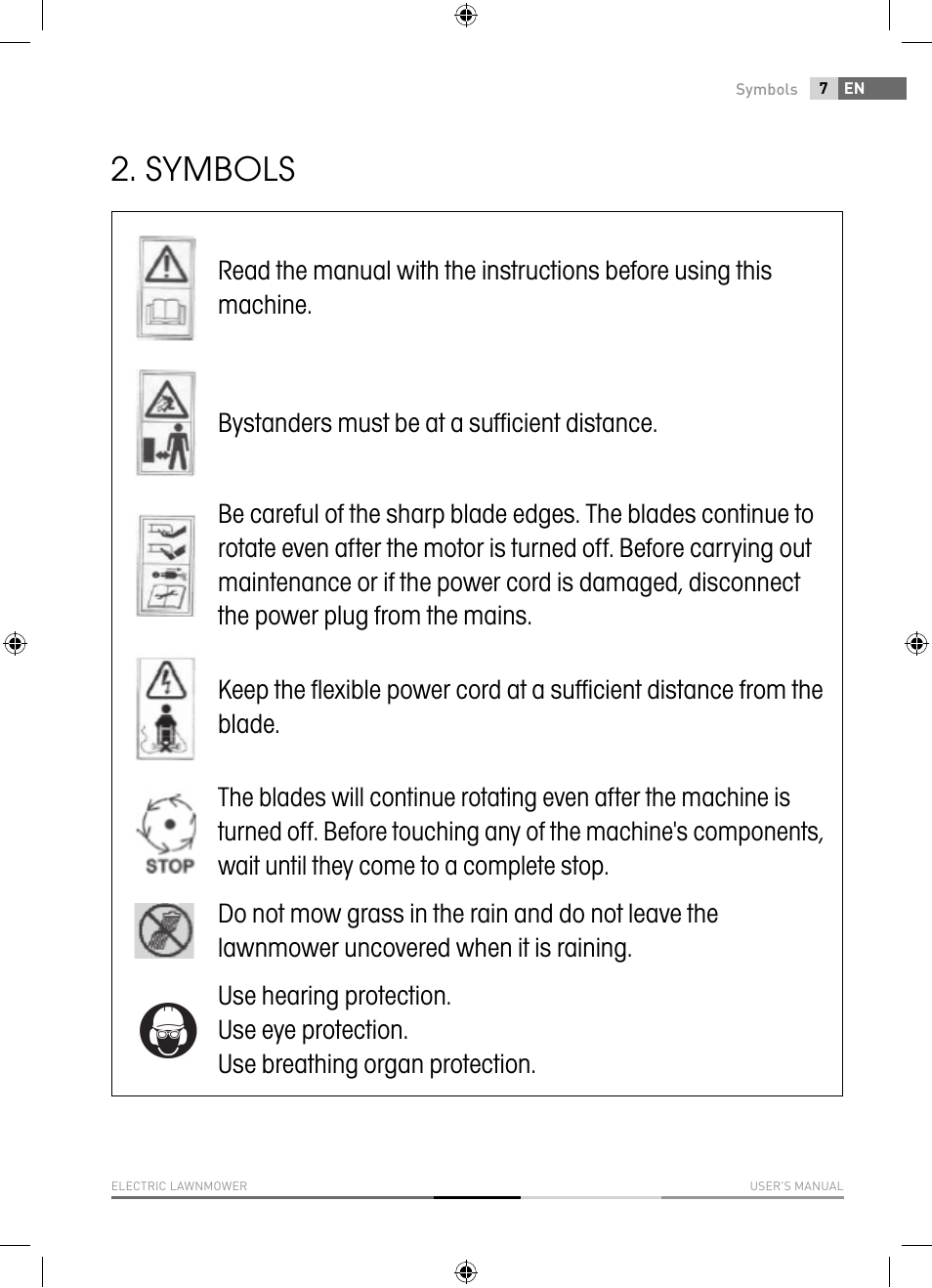 Symbols | Fieldmann FZR 2040-E User Manual | Page 7 / 76