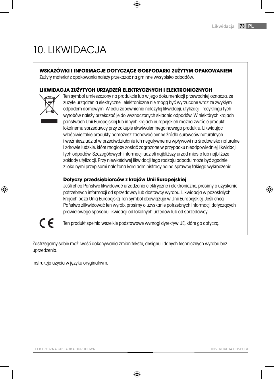 Likwidacja | Fieldmann FZR 2040-E User Manual | Page 73 / 76