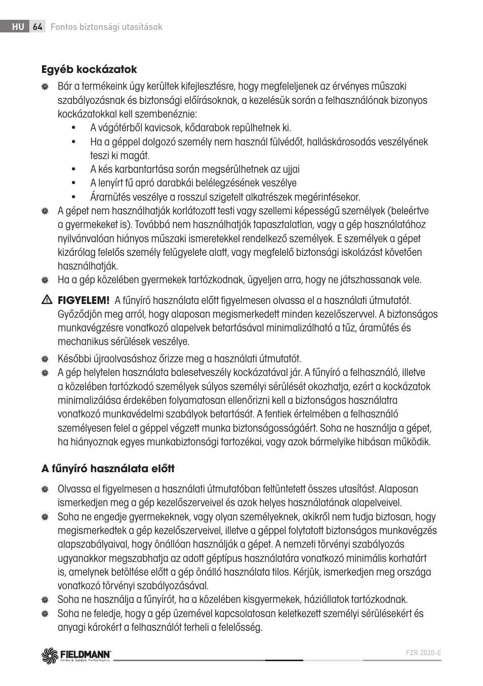 Fieldmann FZR 2020-E User Manual | Page 64 / 116
