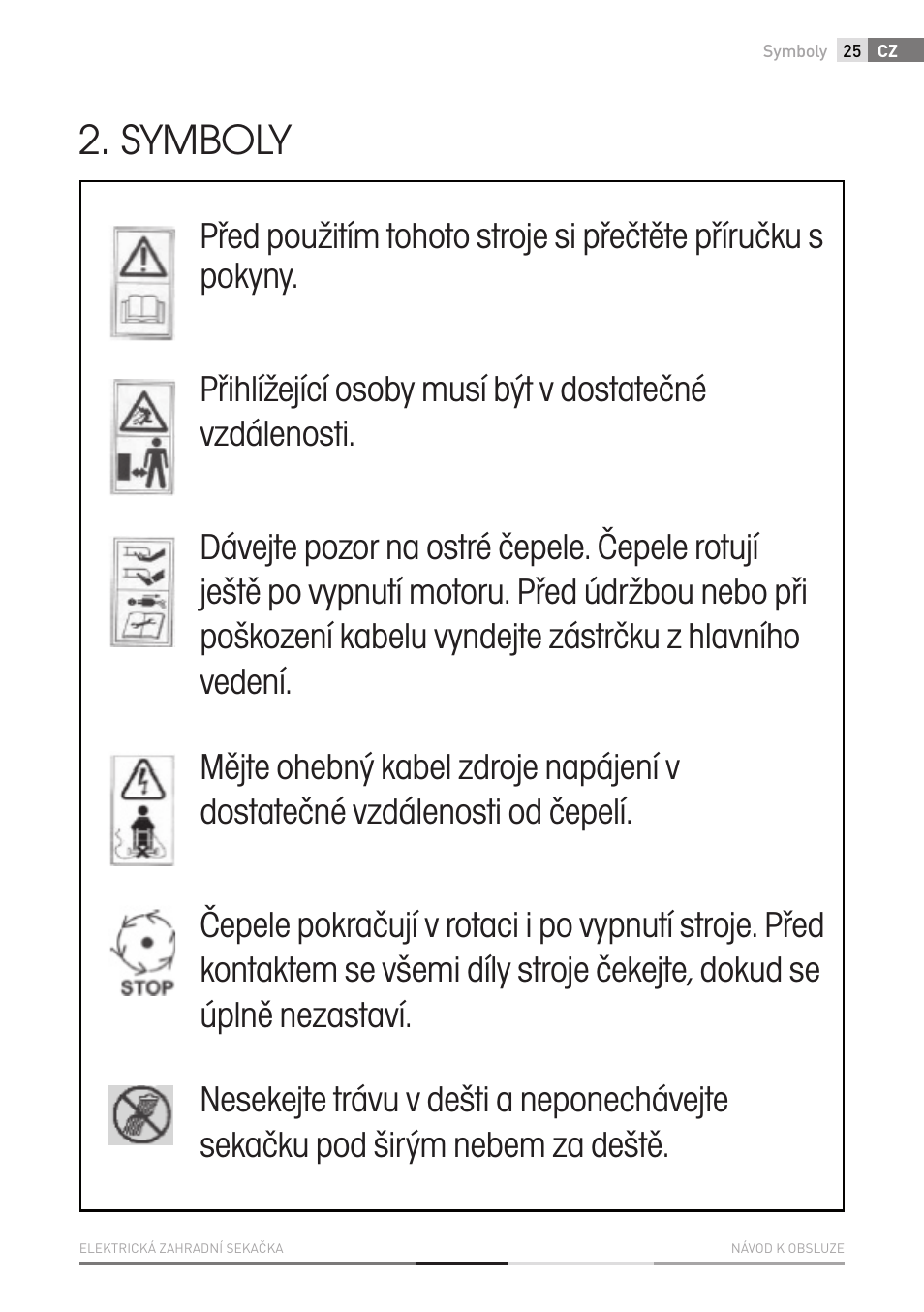 Symboly | Fieldmann FZR 2010-E User Manual | Page 25 / 116