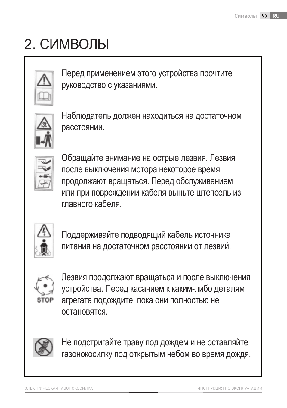 Символы | Fieldmann FZR 2010-E User Manual | Page 97 / 116
