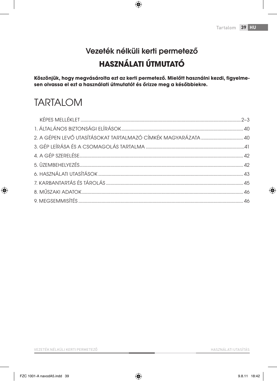 Tartalom | Fieldmann FZC 1001-A User Manual | Page 39 / 64