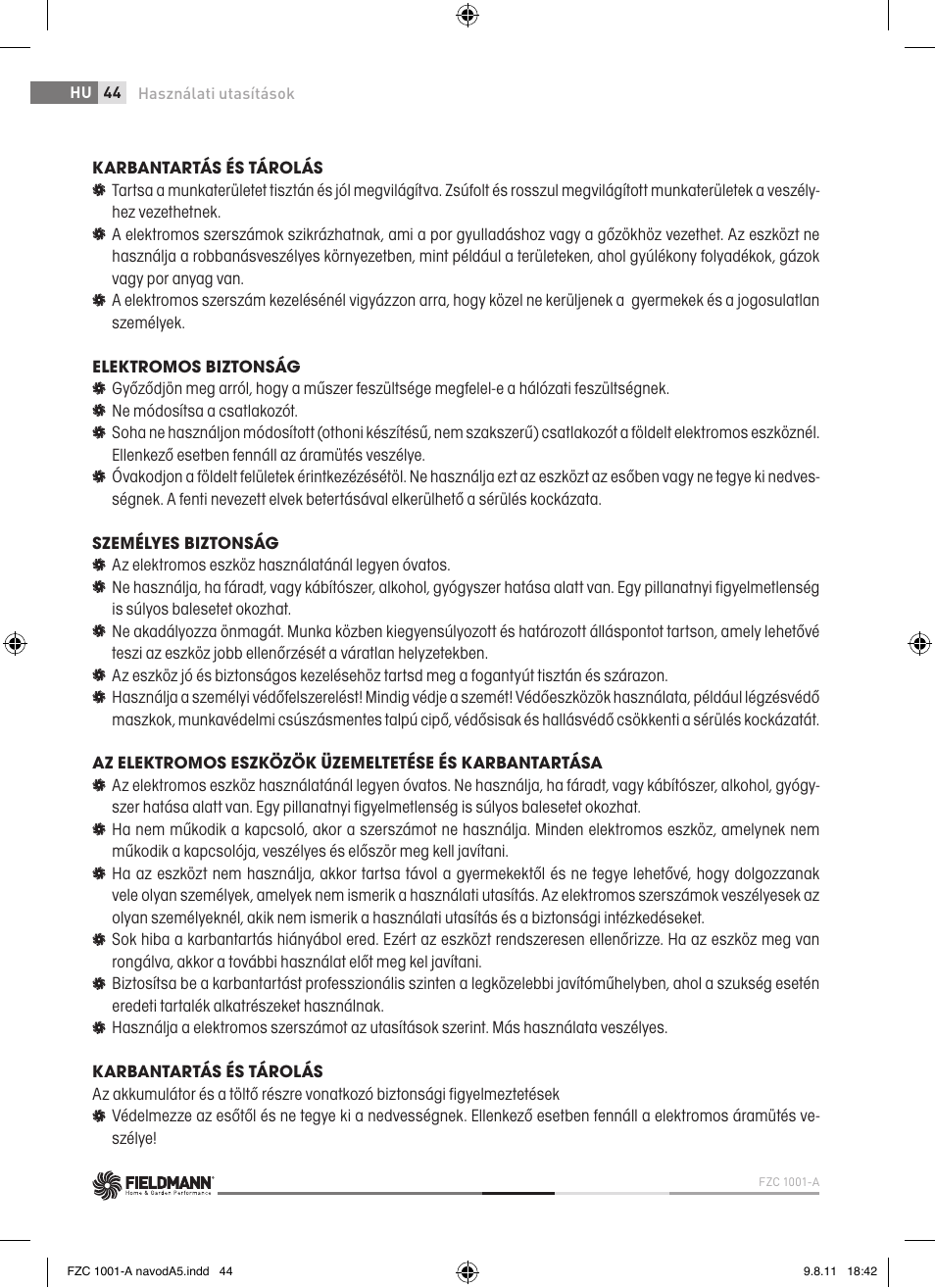 Fieldmann FZC 1001-A User Manual | Page 44 / 64