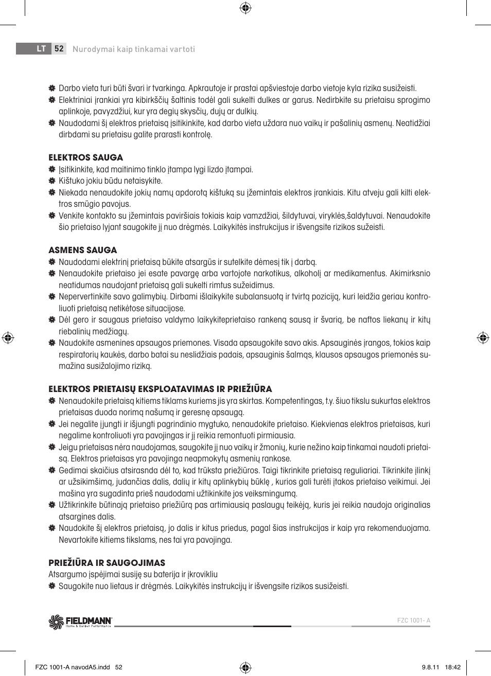 Fieldmann FZC 1001-A User Manual | Page 52 / 64