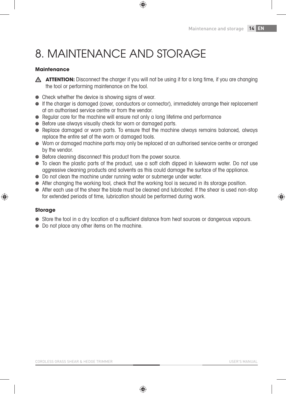 Maintenance and storage | Fieldmann FZN 4002-AT User Manual | Page 15 / 104