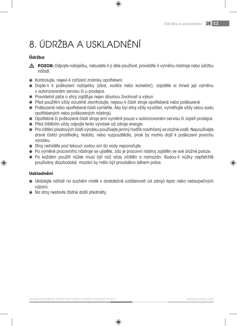 Údržba a uskladnění | Fieldmann FZN 4002-AT User Manual | Page 29 / 104