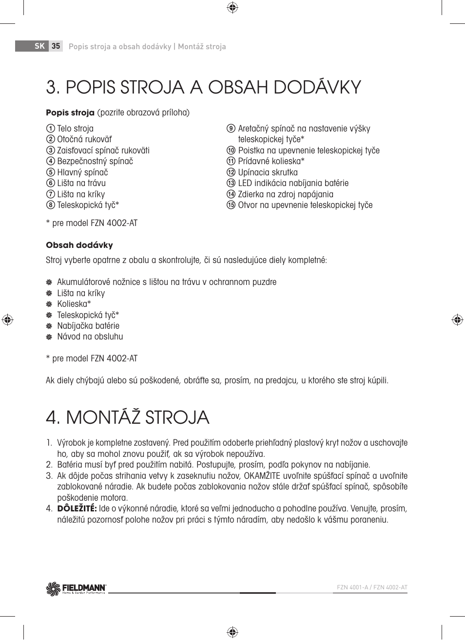 Fieldmann FZN 4002-AT User Manual | Page 36 / 104