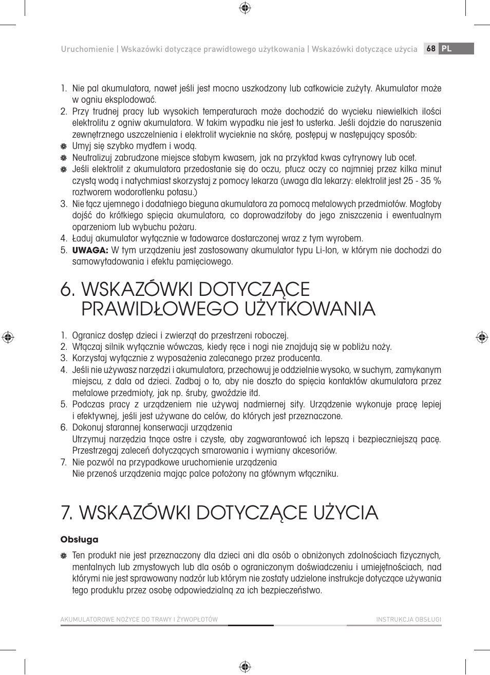 Wskazówki dotyczące prawidłowego użytkowania, Wskazówki dotyczące użycia | Fieldmann FZN 4002-AT User Manual | Page 69 / 104