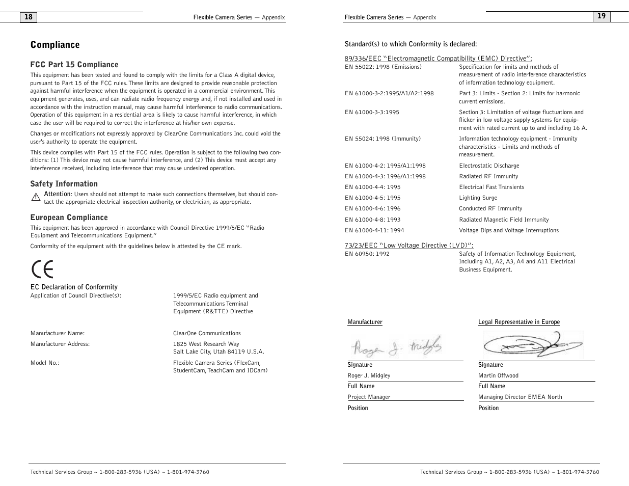 Compliance | ClearOne comm Flexible Camera User Manual | Page 11 / 12