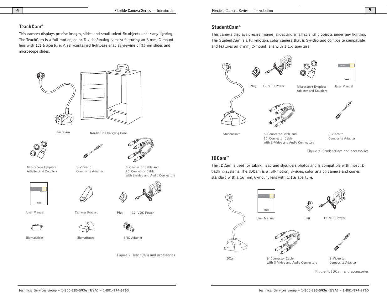 Studentcam, Idcam, Teachcam | ClearOne comm Flexible Camera User Manual | Page 4 / 12