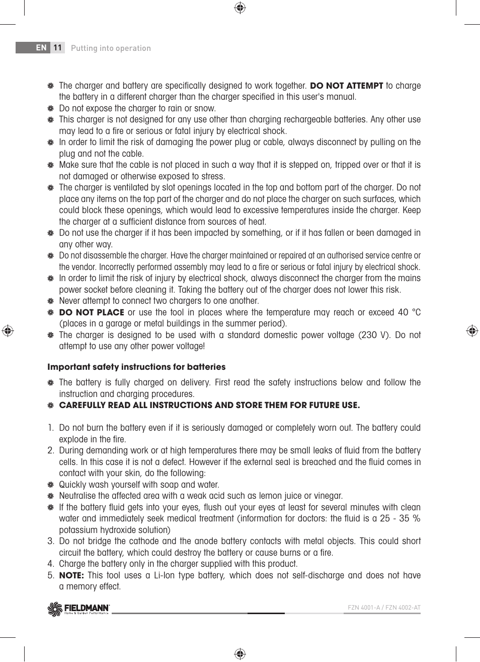 Fieldmann FZN 4001-A User Manual | Page 12 / 104