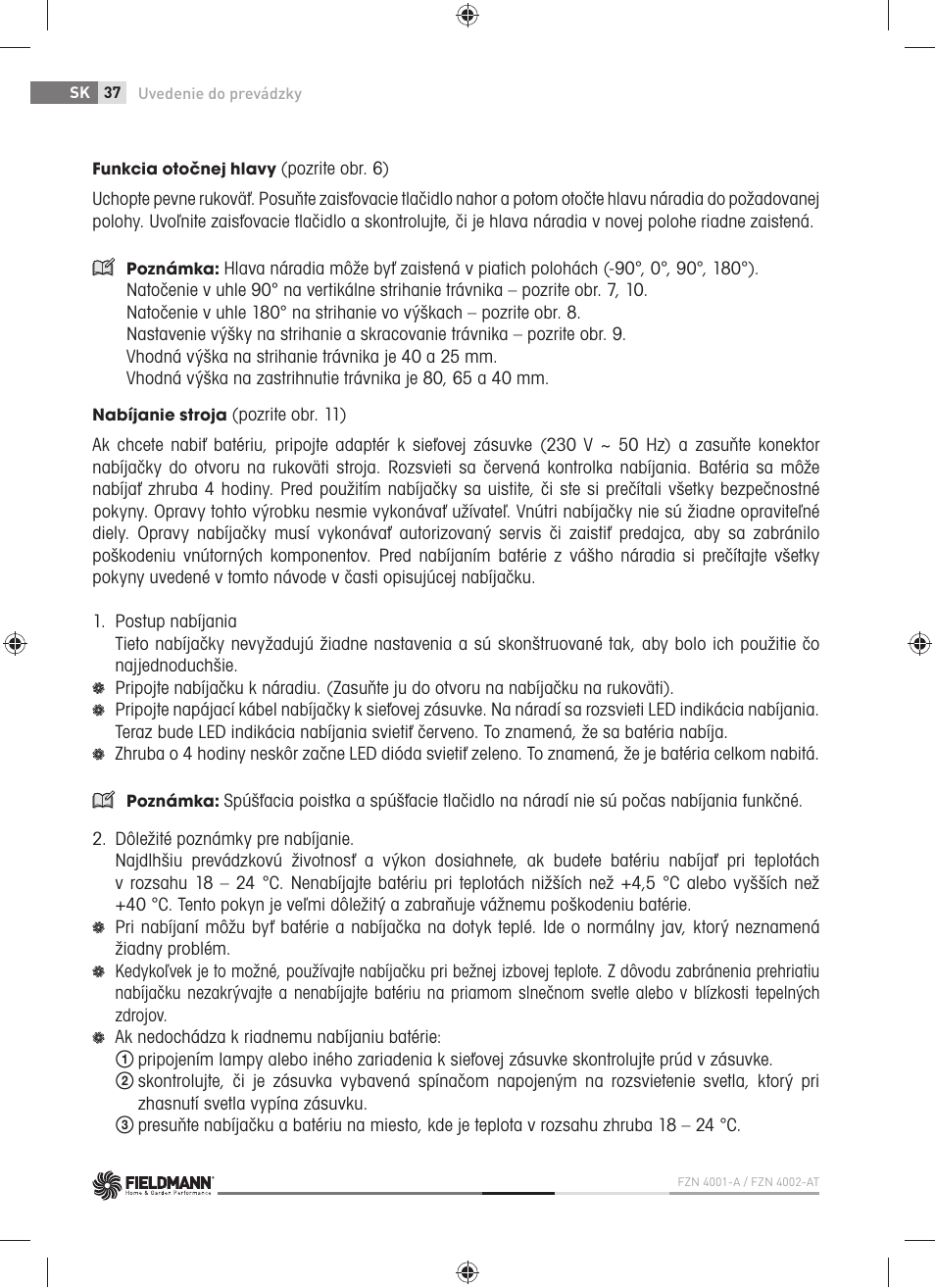 Fieldmann FZN 4001-A User Manual | Page 38 / 104