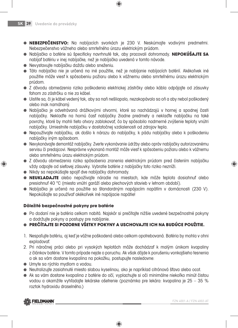 Fieldmann FZN 4001-A User Manual | Page 40 / 104