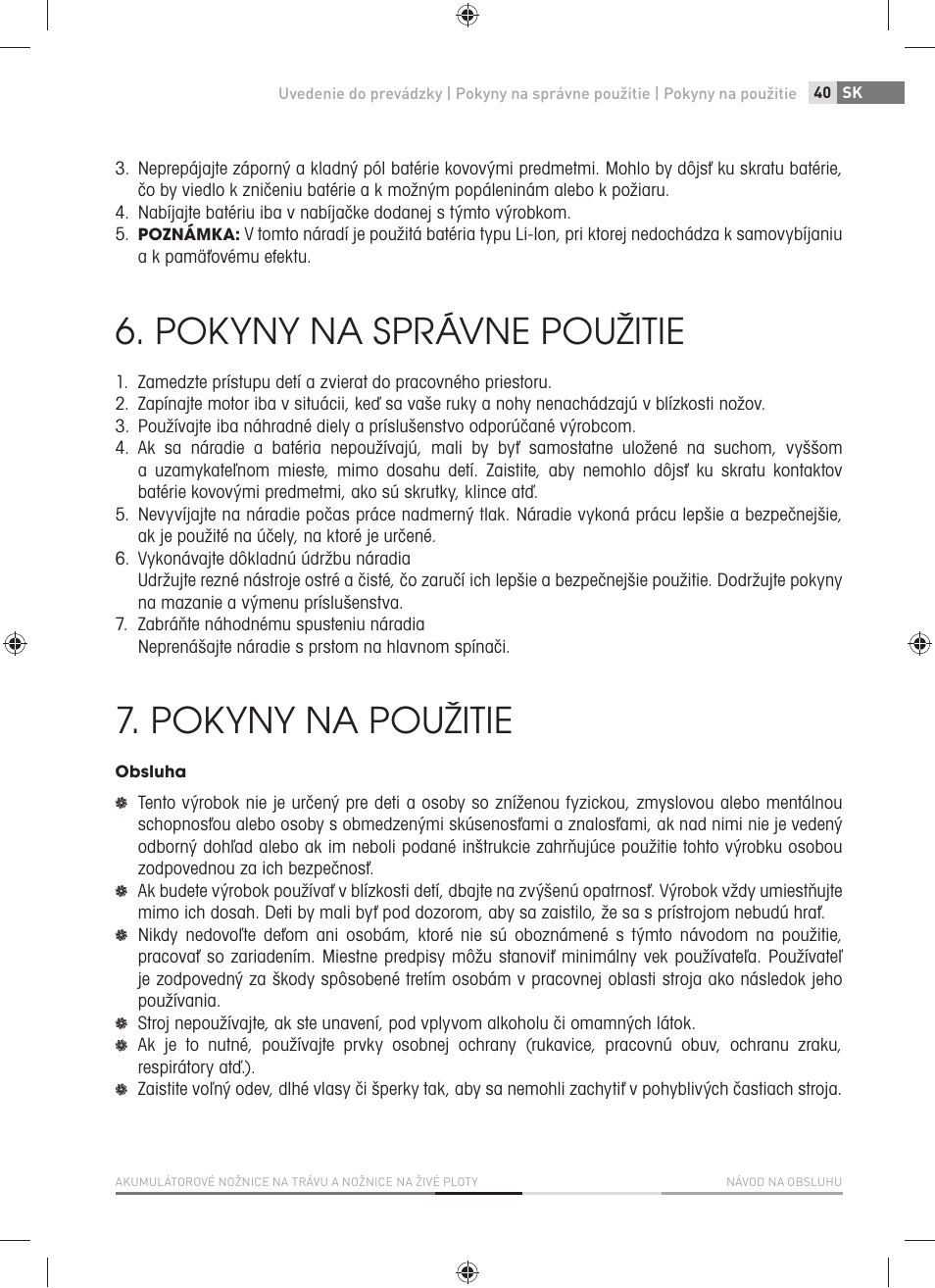 Pokyny na správne použitie, Pokyny na použitie | Fieldmann FZN 4001-A User Manual | Page 41 / 104