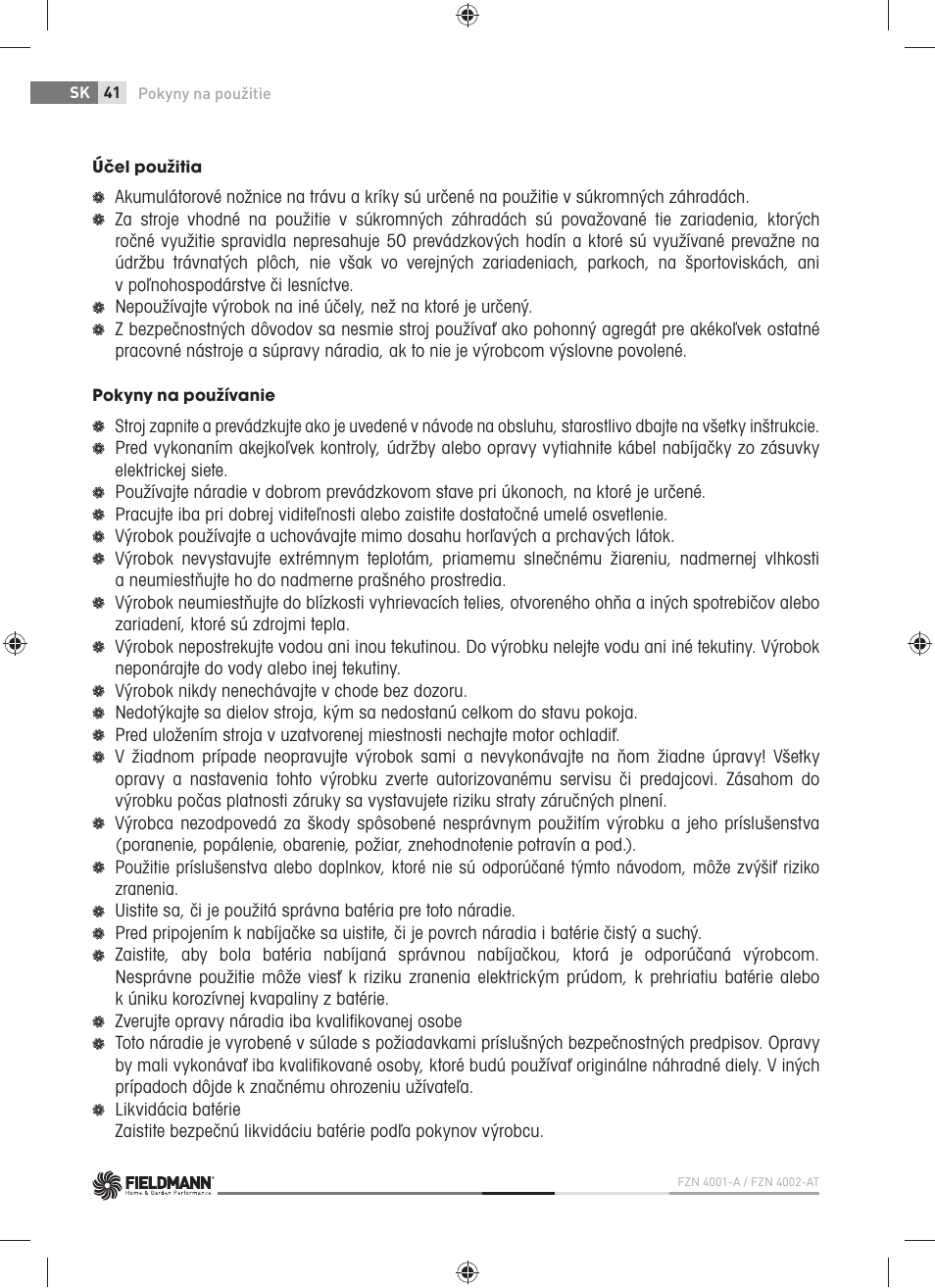 Fieldmann FZN 4001-A User Manual | Page 42 / 104