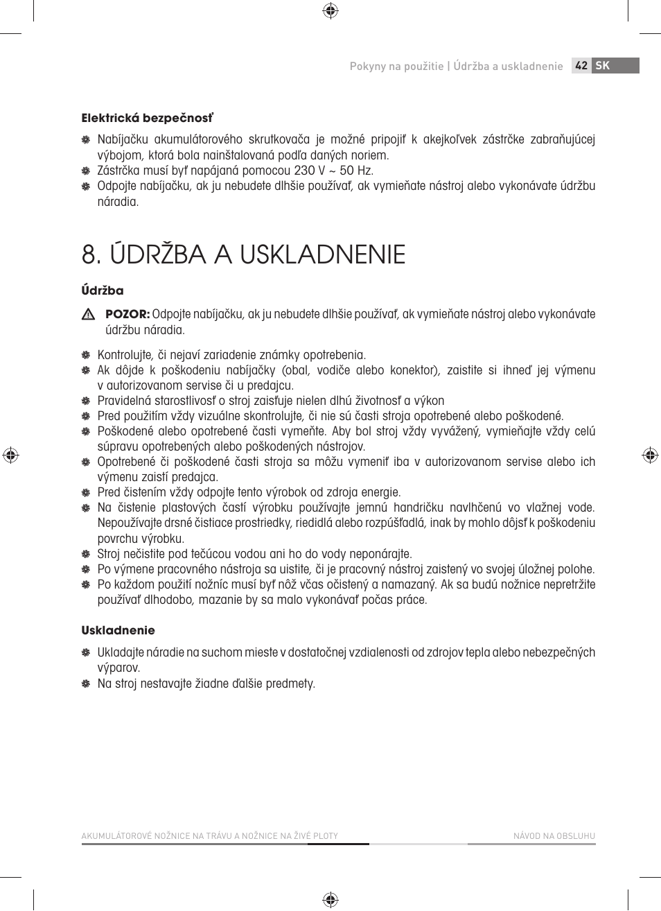 Údržba a uskladnenie | Fieldmann FZN 4001-A User Manual | Page 43 / 104