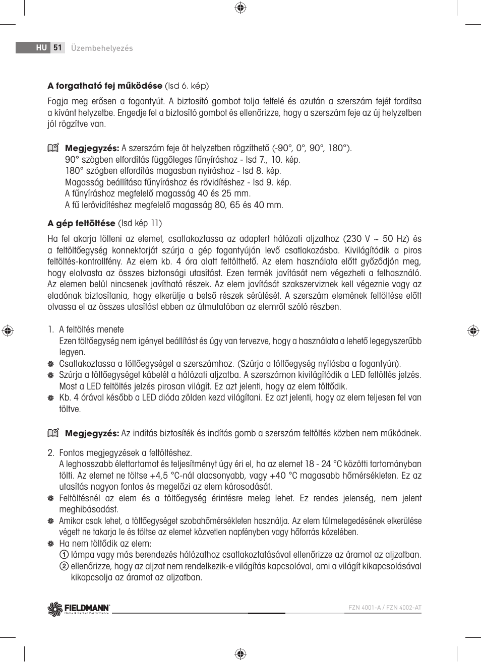 Fieldmann FZN 4001-A User Manual | Page 52 / 104