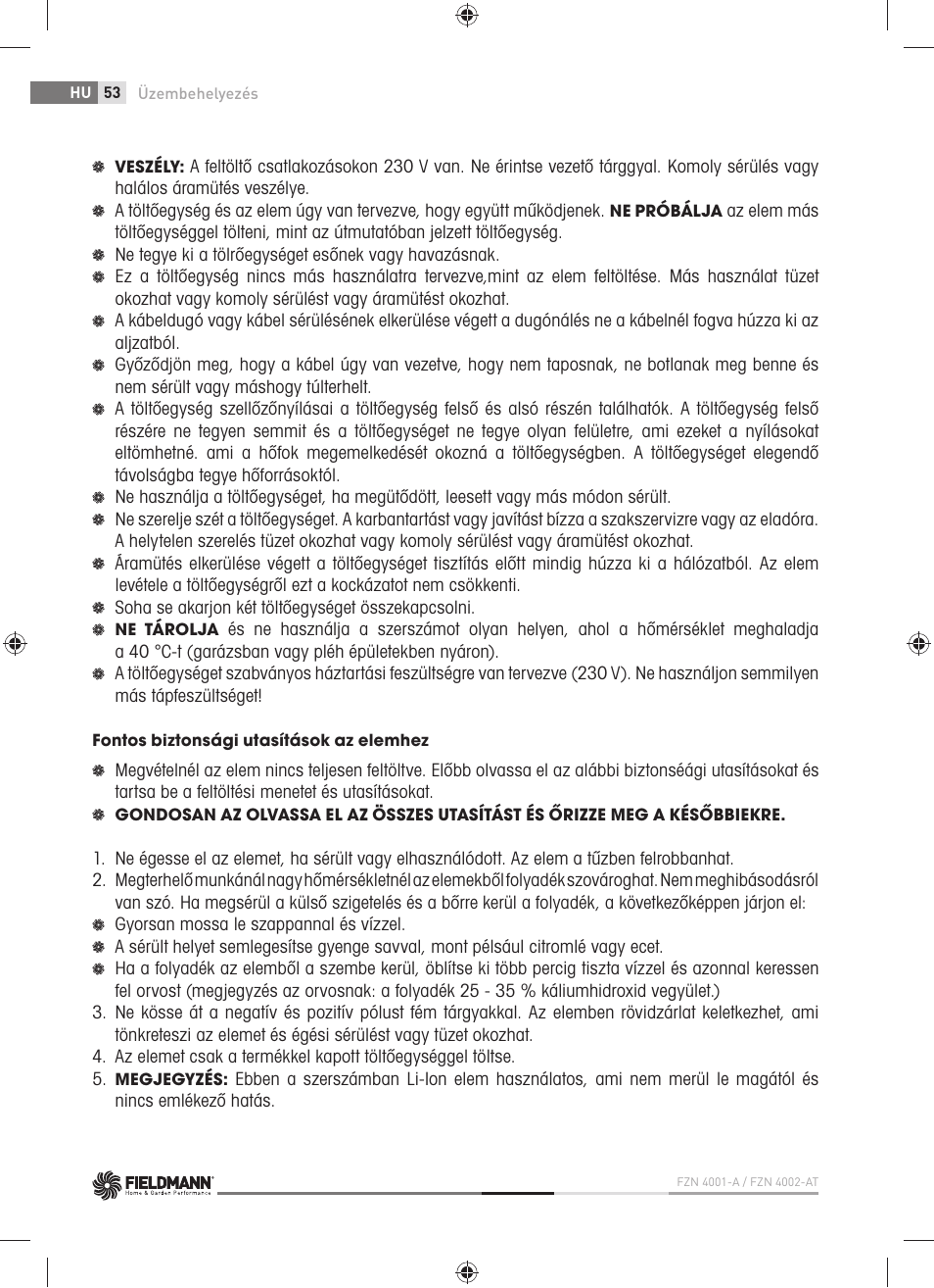 Fieldmann FZN 4001-A User Manual | Page 54 / 104