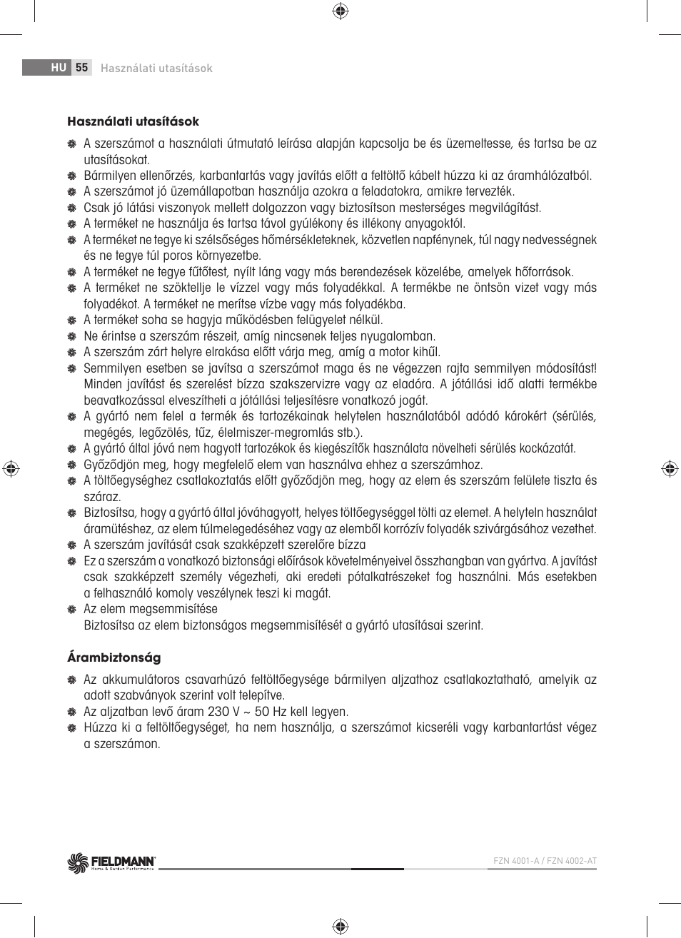 Fieldmann FZN 4001-A User Manual | Page 56 / 104