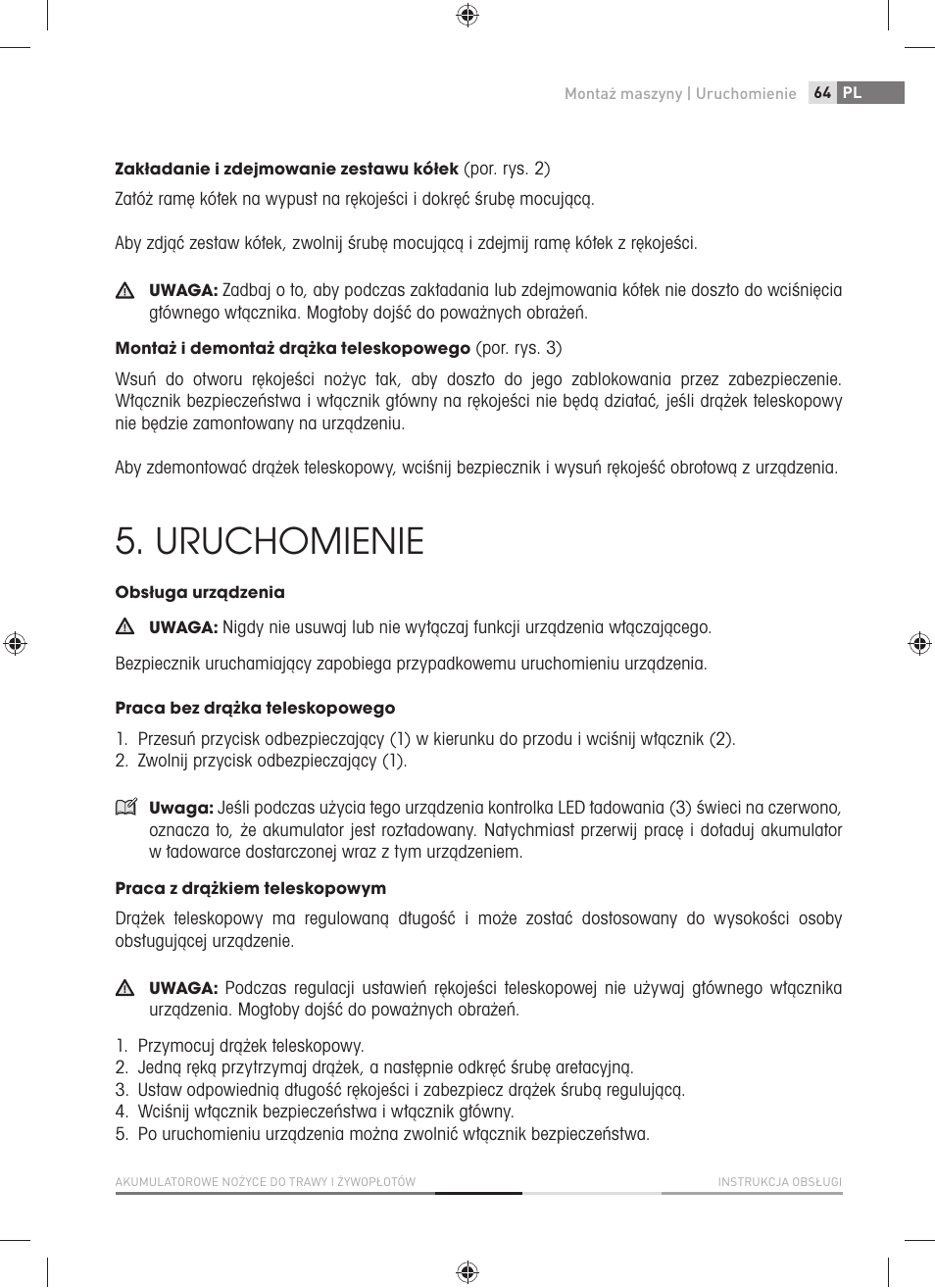 Uruchomienie | Fieldmann FZN 4001-A User Manual | Page 65 / 104