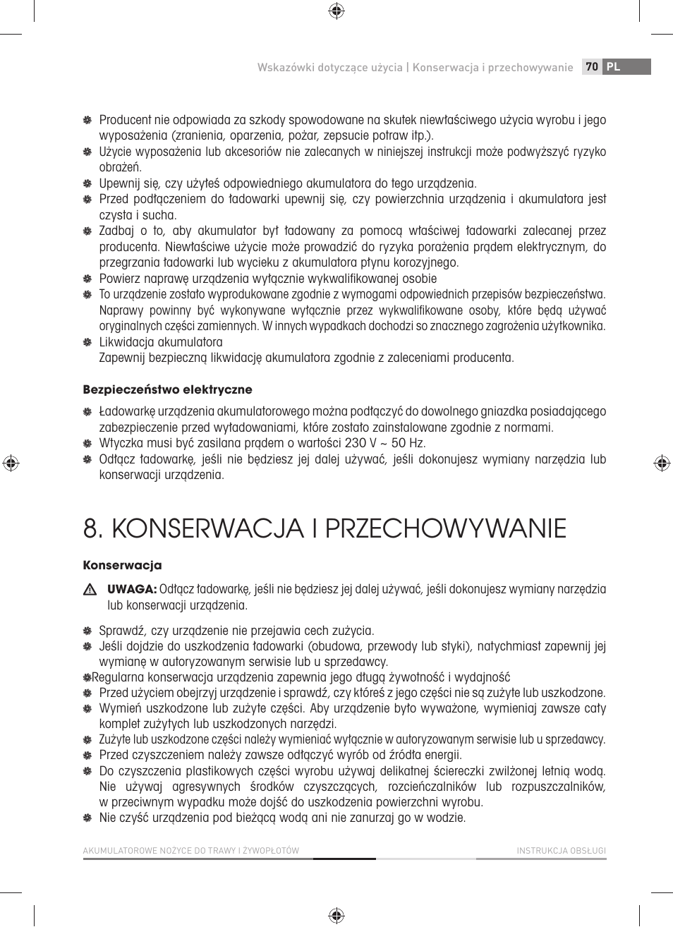 Konserwacja i przechowywanie | Fieldmann FZN 4001-A User Manual | Page 71 / 104