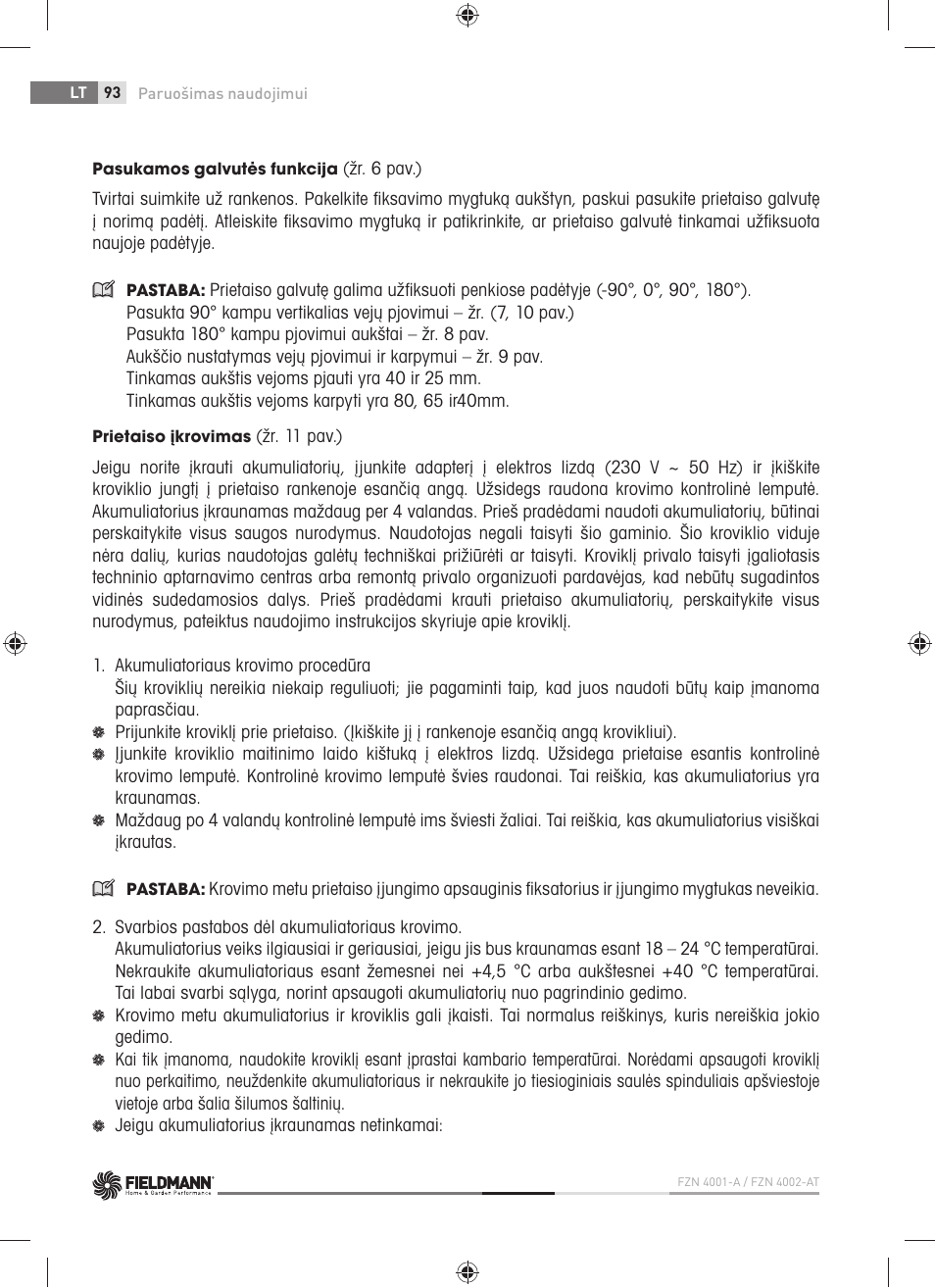 Fieldmann FZN 4001-A User Manual | Page 94 / 104