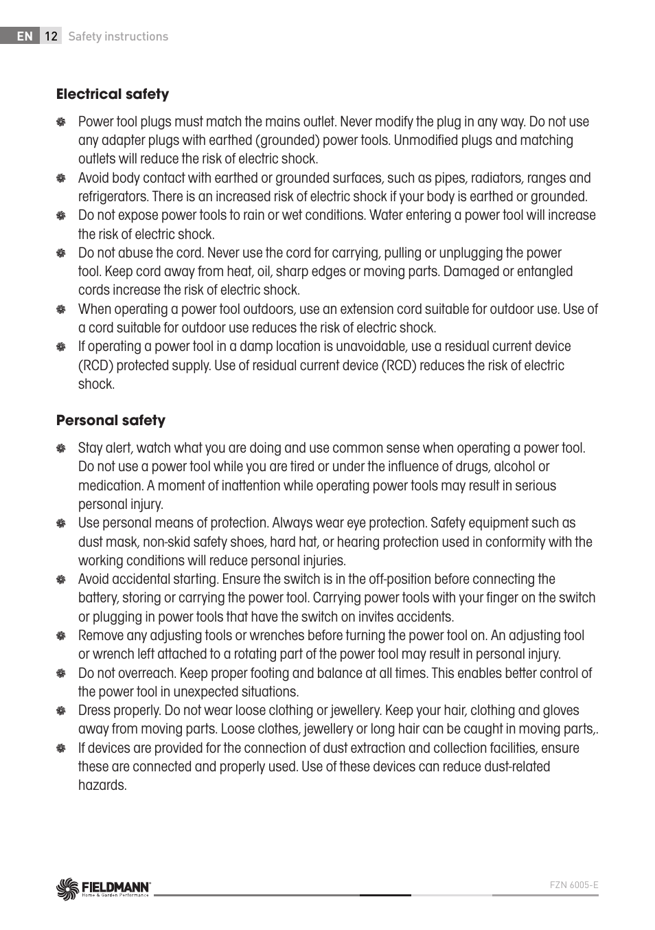 Fieldmann FZN 6005-E User Manual | Page 12 / 80