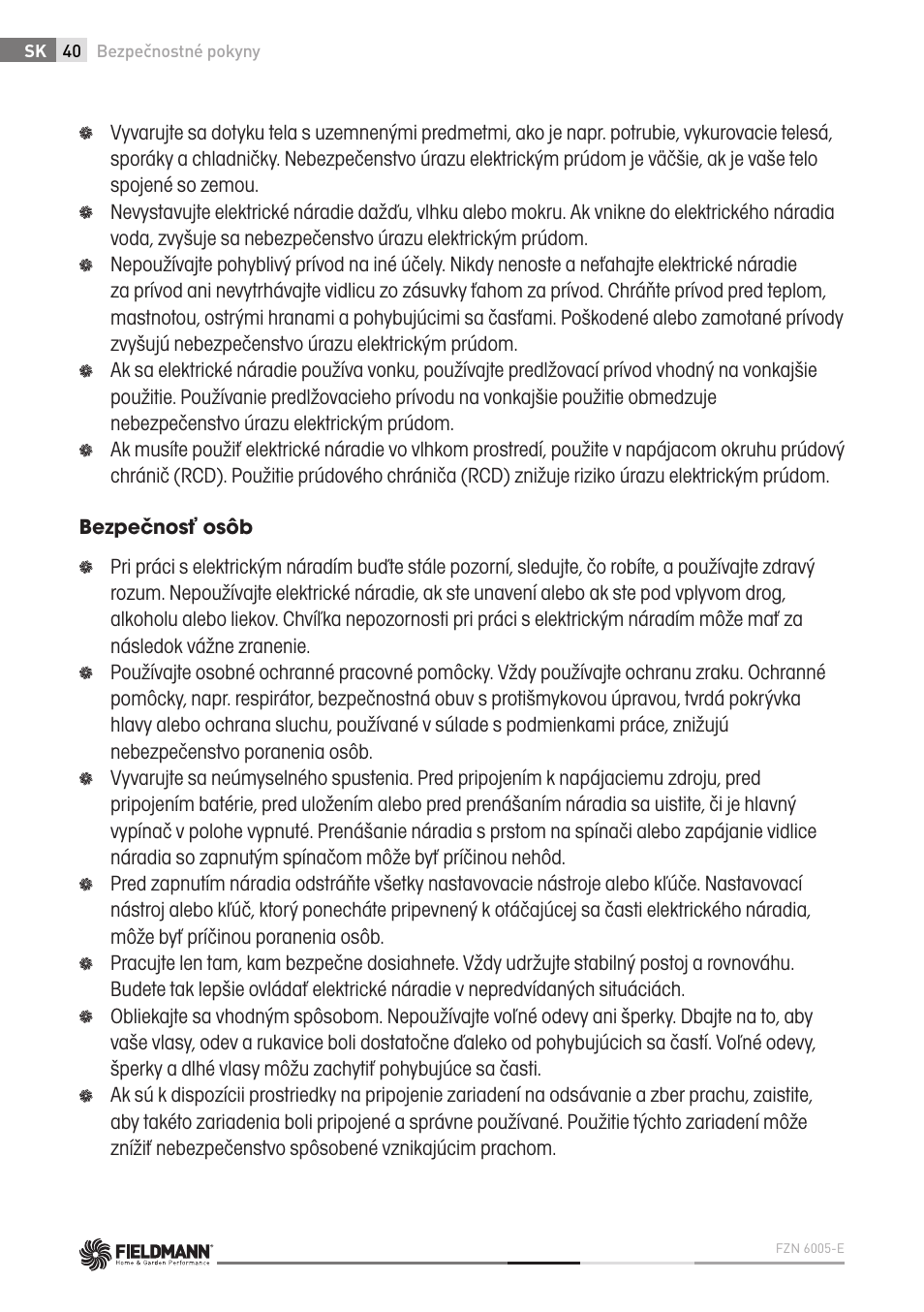 Fieldmann FZN 6005-E User Manual | Page 40 / 80