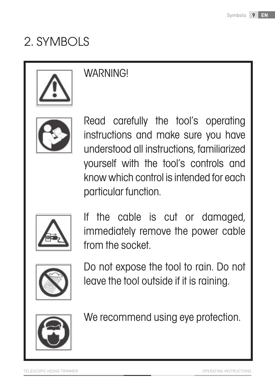 Symbols | Fieldmann FZN 6005-E User Manual | Page 9 / 80