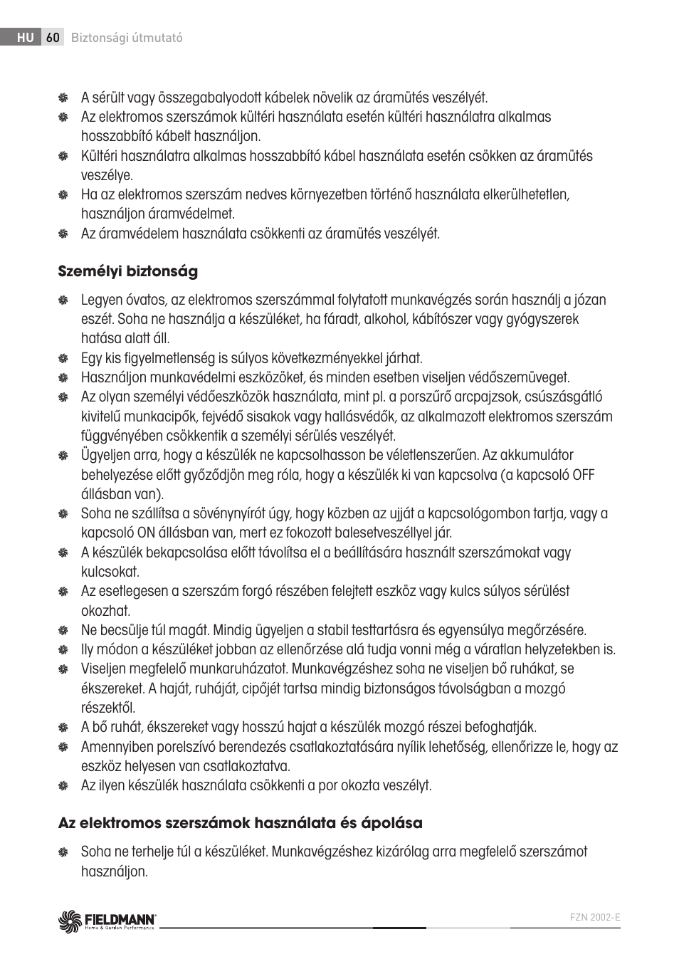 Fieldmann FZN 2002-E User Manual | Page 60 / 110