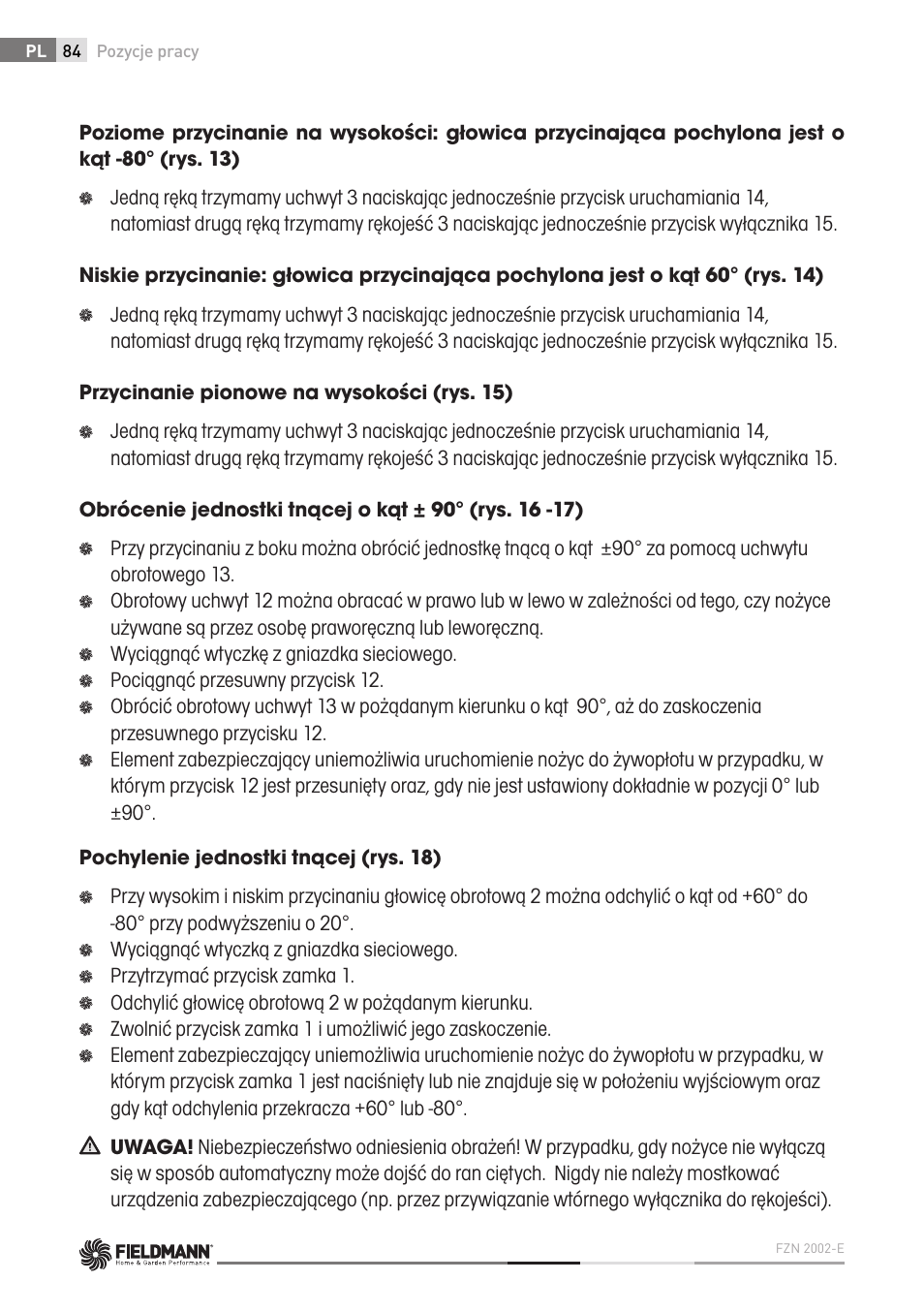 Fieldmann FZN 2002-E User Manual | Page 84 / 110