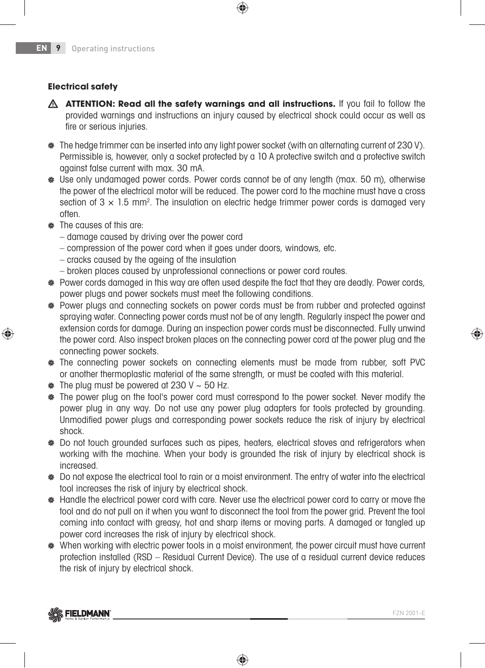 Fieldmann FZN 2001-E User Manual | Page 10 / 92