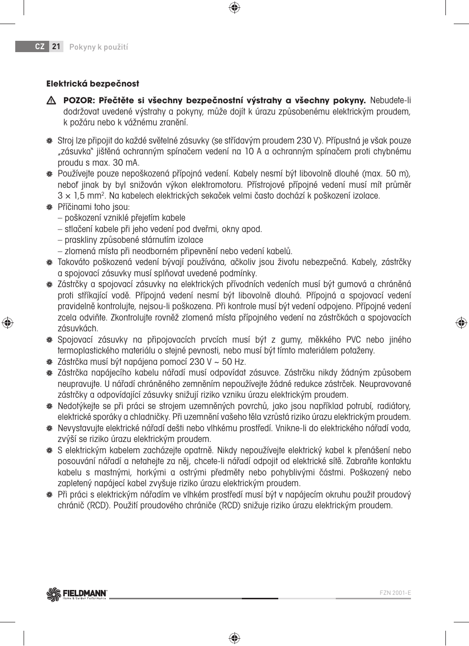 Fieldmann FZN 2001-E User Manual | Page 22 / 92