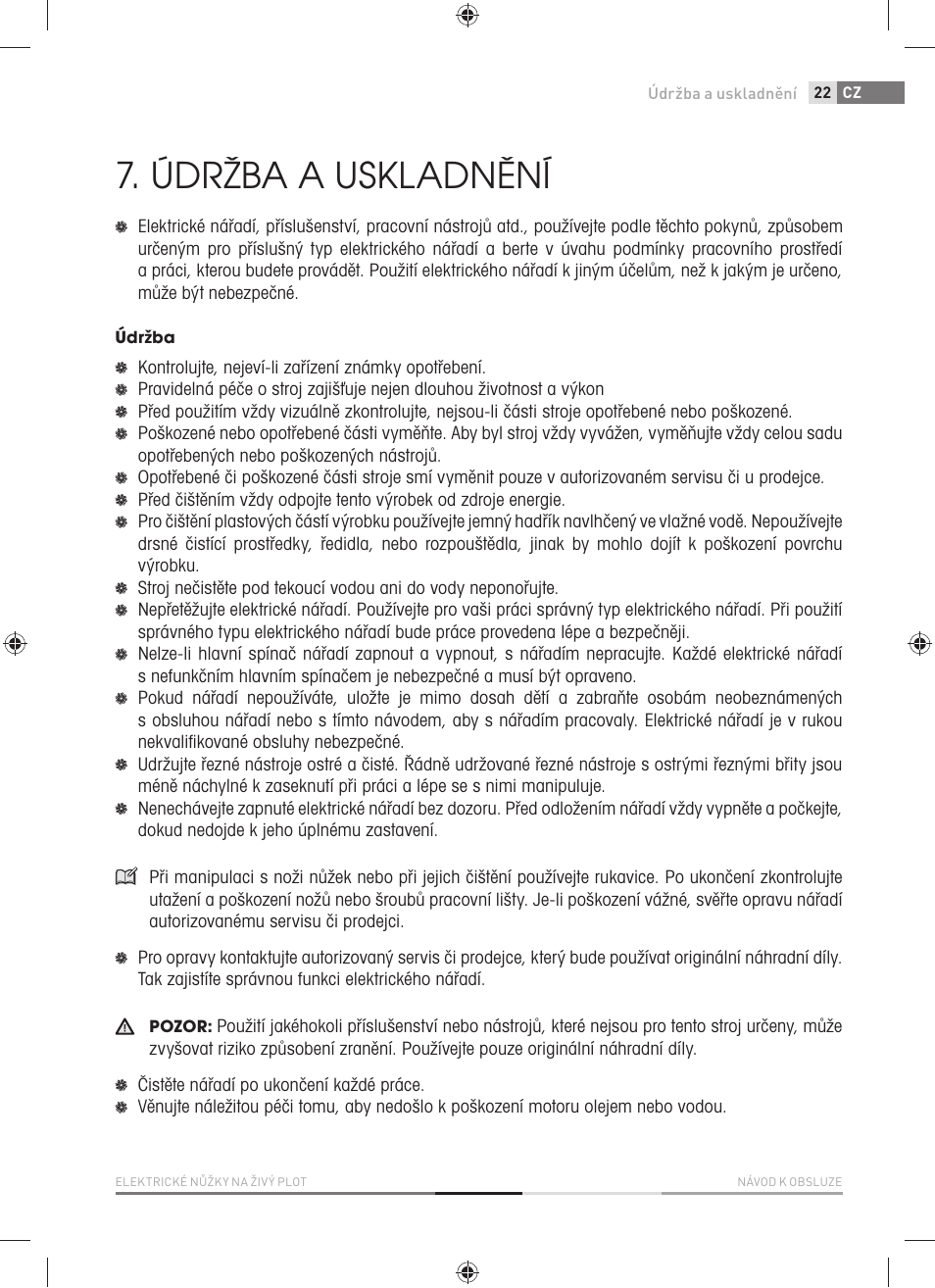 Údržba a uskladnění | Fieldmann FZN 2001-E User Manual | Page 23 / 92