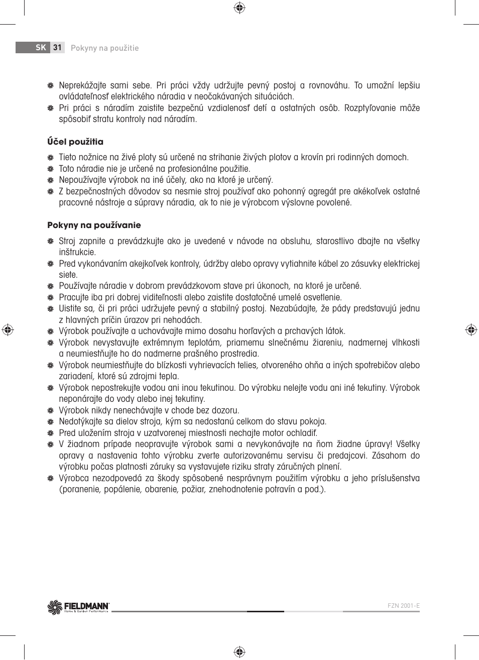 Fieldmann FZN 2001-E User Manual | Page 32 / 92